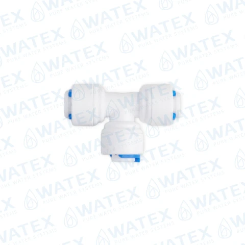 QCF-009-T T-pikaliitin, 1/4" putki – 1/4" putki – 1/4" putki