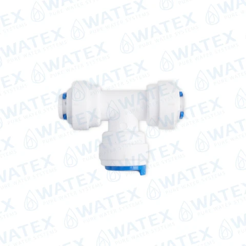 QCF T-pikaliitin, 1/4″ putki – 3/8″ putki – 1/4″ putki
