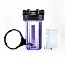 HIDROTEK BIG BLUE 10″ -suodatinkotelo, 1″ liitäntä, seinäkiinnike ja koteloavain mukana