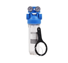 10″ suodatinkotelo 1/2″, painemittarit