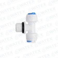 QCF-007-T T-liitmik 1/4" toru – 1/4" väliskeere – 1/4" toru